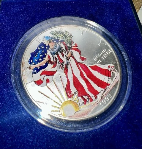 U.S. Mint 1999 American Eagle 1 oz .999 Fine Silver Colorized Coin