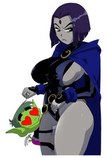 1605 Raven Sticker, Made In USA, Laminated, Waifu, Sexy, Busty, Curvy