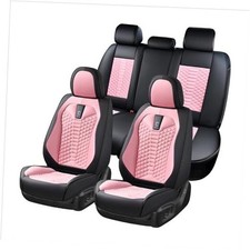 Car Seat Covers Full Set, 5 Seats Universal Seat Covers for FullSet Soft-Pink