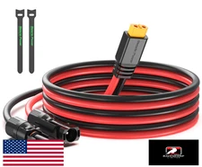 Solar Panel to XT60 Charge Extension Cable 10AWG 2Ft for LiFePO4 RV Power