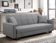 Divano letto 3 posti, reclinabile, contenitore grigio 198cm Sicorage Kinner