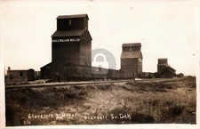 Crandall SD M&StL Railroad Depot & Elevator 1911 RPPC Photo Postcard COPY