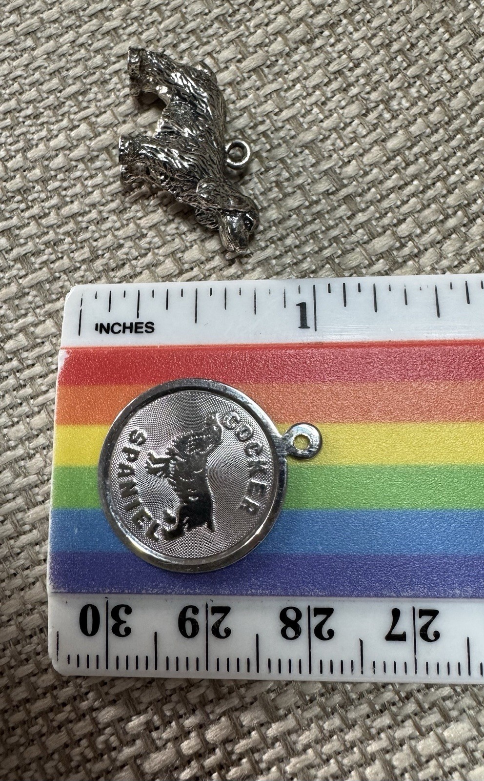 VTG Cocker Spaniel Puppy Dog Solid Charm Pendant … - image 8