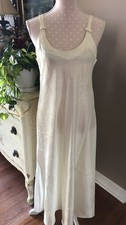 VTG Oscar de la Renta Ivory Satin Slip Dress Nightgown Y2K Coquette Large Read