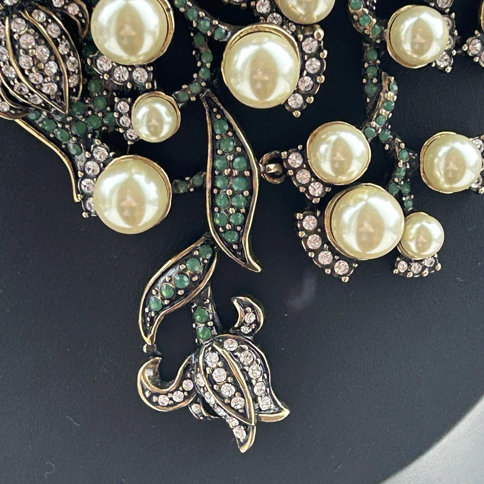 Heidi Daus Lily of the Valley Statement Necklace STUNNING Swarovski Crystal - Image 2 of 4