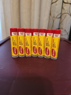 7 Pack: Carmex Classic Medicated Lip Balm w Sunscreen SPF15 Brand New Sealed 