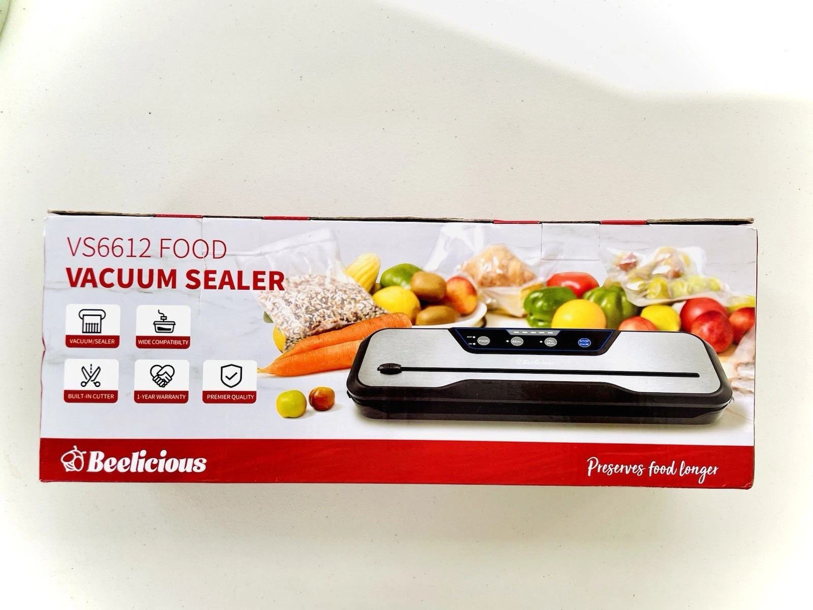 Beelicious VS6612 Food Vacuum Sealer Machine | 110W | Dry & Moist Modes