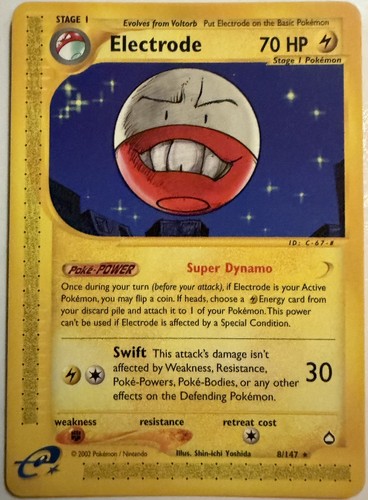 Pokemon 2002 Aquapolis - Electrode - Non-Holo Rare - NM - 8/147