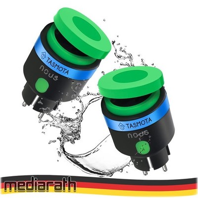 2X Nous A6T WiFi IP44 Outdoor Smart Socket 16A Energy Meter Tasmota preinstalled