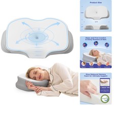 Ergo Pillow for Sleep Apnea, Neck Pain, and Snoring Relief, Standard, Gray