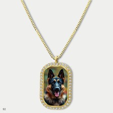 Stunning Cute German Shepherd Dog Breed Fashion Pendant Necklace Chain Printed D