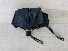 Burberry Folding Umbrella Black Check Vintage 37-inch Canopy. 11-inch Folded