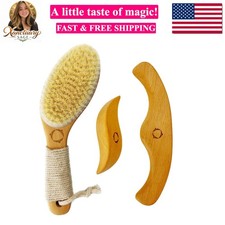 Dry Brushing Body Brush for Lymphatic Drainage- Dry Brush with Contoured Non-...