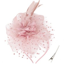 Fascinators Hats Flower Mesh Feather Headband Clip Tea Party Wedding Headwear
