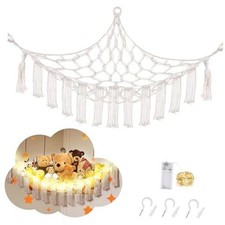 Stuffed Animal Hammock with LED Light, Toy Hammock Large- Package of 1 White