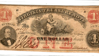 $1 "VIRGINIA TREASURY NOTE" (1800S)"VIRGINIA TREASURY NOTE" (1800S) NICE!!