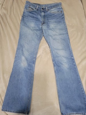 VTG 1984 517 Levi s Orange Tab 32x34 Made USA Light Wash Jeans Leather Patch
