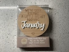 Baby Announcement Sign Wood 6.5  Diameter Including 12 Months