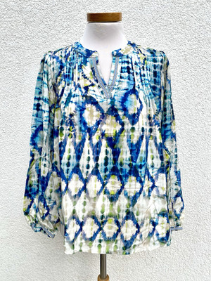 Bluse von EMILY VAN DEN BERGH blue - batik  Damen Gr. 34 36 40 42 44
