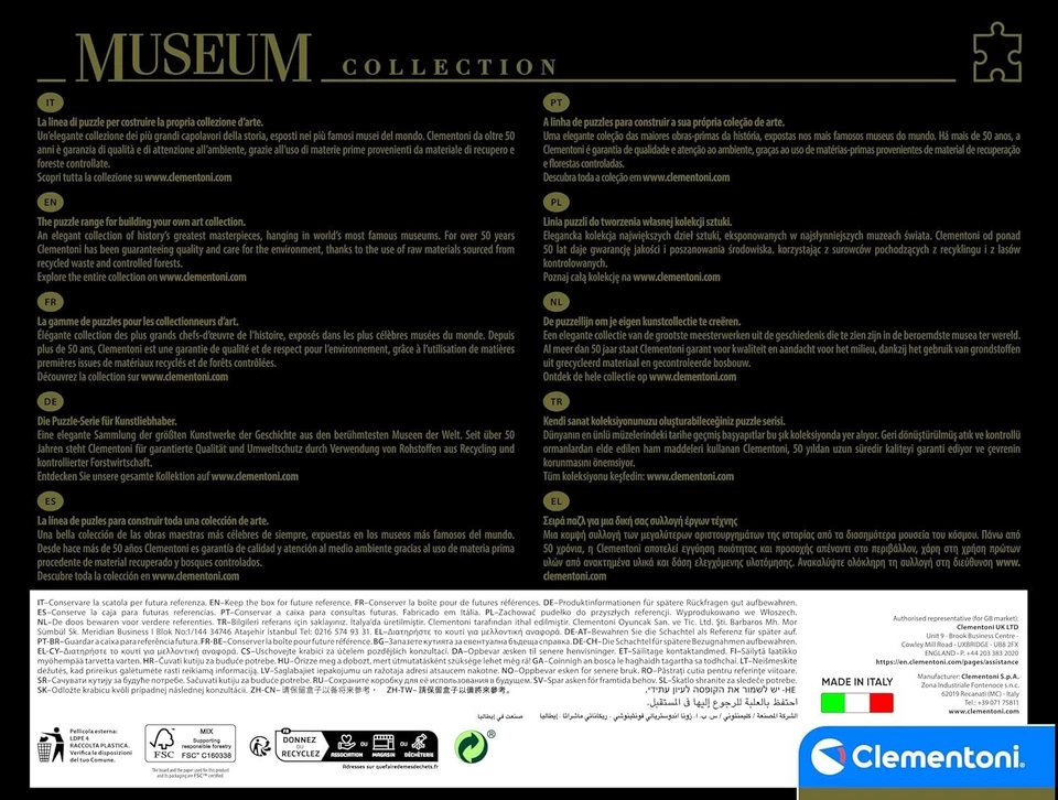 Clementoni Puzzle 1000 Pz Delacroix Liberty Leading The People 39459 - Immagine 3 di 4