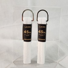 Converse 45" White Shoelaces Official Replacement Laces 2 Pair NEW FREE Ship