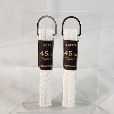 Converse 45'' White Shoelaces Official Replacement Laces 2 Pair NEW FREE Ship