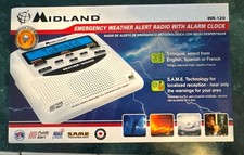 Midland WR-120 Emergency Weather Alert Radio Alarm Clock White NEW