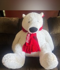 30 in Coca-Cola Soda Plush Polar Bear Stuffed...