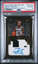 2022 PANINI ONE & ONE PRIME RC JSY AUTOS GOLD #PRJJSO JEREMY SOCHAN 9/10 PSA 6
