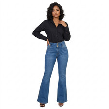 Jeans Colombianos Push Up Bell-bottom boot jeans stretchc butt lifter high waist