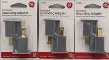 3/2 Pk GE Grounding Adapter 2-Prong to 3-Prong Electrical Outlet Plug Converter