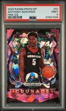 PSA 2020-21 PRIZM DRAFT PICKS PINK ICE ANTHONY EDWARDS RC #81 CRUSADE POP/150