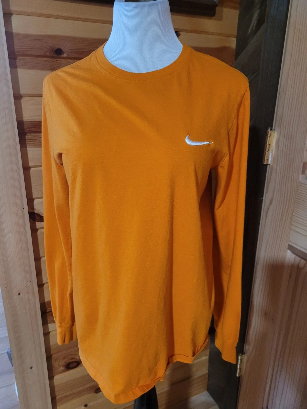 Nike Longsleeve Top Gold * Tennessee Orange Men's Sz. Medium 100% Cotton Logo