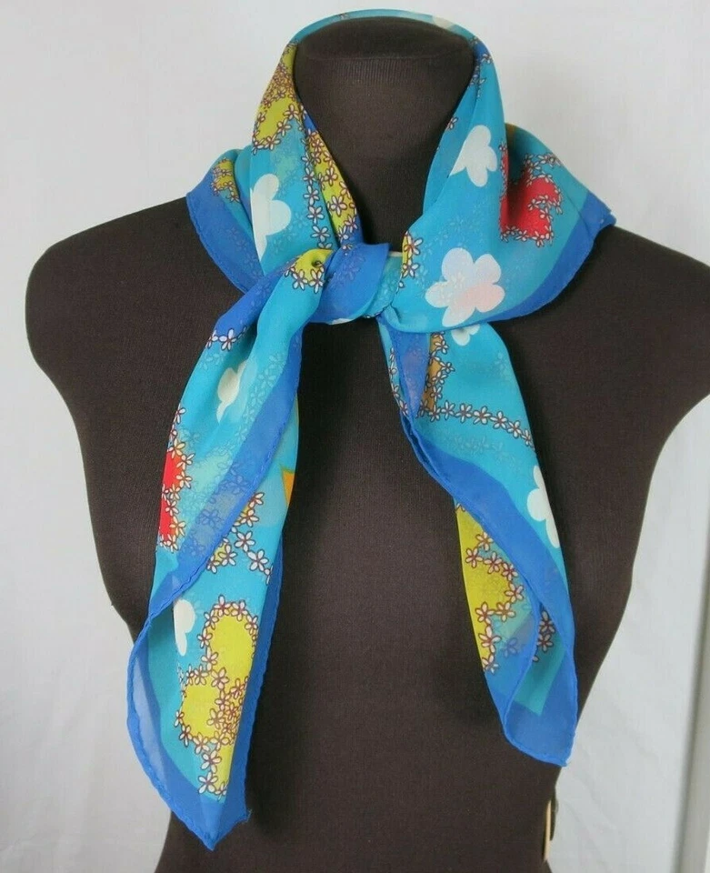 De Colección Bufandas Cuadradas Sintéticas Multicolor Azul Amarillo Rojo Rosa Floral Diente de León 3 Foto 4 de 4