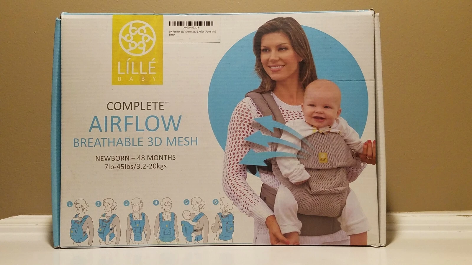 LILLEBaby Lille 6-In-1 Complete Airflow Baby Carrier Purple Mist * NEW OPEN BOX