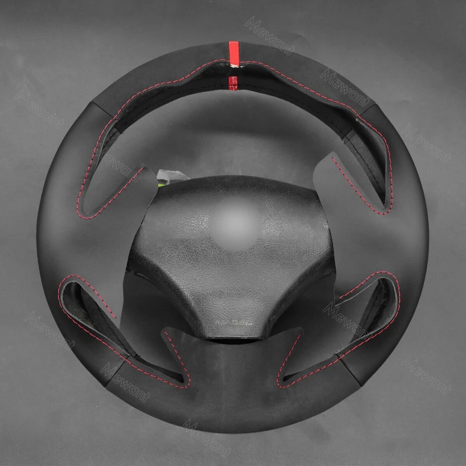 Genuine Leather Carbon Fiber Steering Wheel Cover for Peugeot 206 2002-009 206SW - image 3 of 4