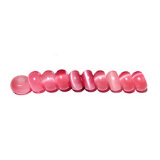 10 Pcs Flashy Pink Cat's Eye Gemstone 14x8mm Large Hole European Bracelets Beads