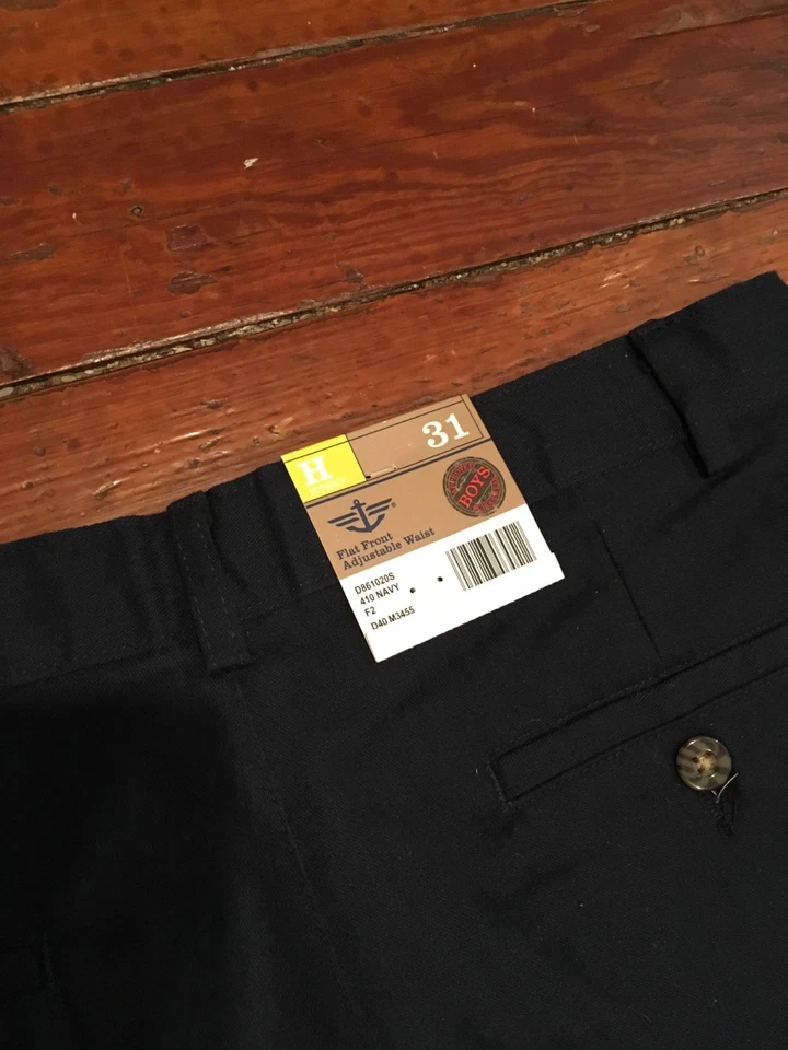 Pantalones Cortos Dockers Azul Marino Niño 31 Husky Frente Plano Cintura Ajustable Ropa Escolar Foto 3 de 3