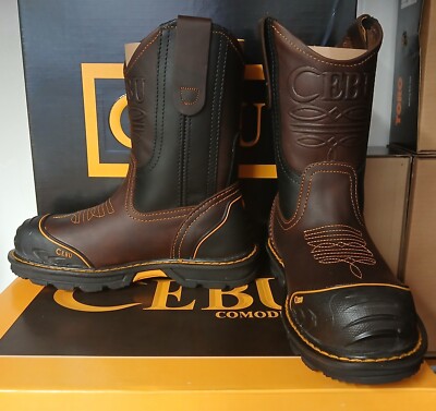 NWOT Cebu Boots Men 14EE Brown Comodidad Farmer Leather Safety Steel Toe Amazon.com | CEBU | Farmer Steel Toe Boots For Men  main image 3