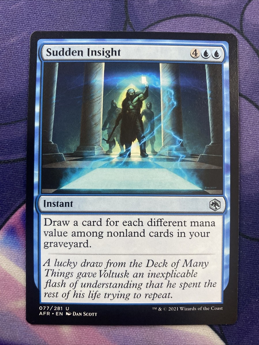 Magic The Gathering:MTG Forgotten Realm Sudden Insight 077/281 Magic The Gathering:MTG Forgotten Realm Sudden Insight 077/281