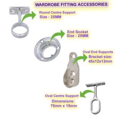 Wardrobe Fitting Accessories Fitting Tube Hanging Bracket Center End Brackets