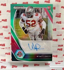 WYATT DAVIS 2021 PANINI PRIZM DRAFT PICKS AUTOGRAPH RC #DPA-WDA GREEN PRIZM AUTO