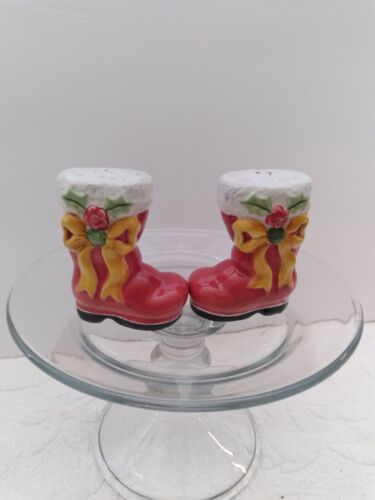 Vintage Christopher Radko Traditions Holiday Celebrations Boots Salt & pepper - Picture 1 of 4