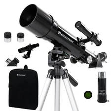 Celestron Travel Scope 60mm Portable Refractor Telescope - Black
