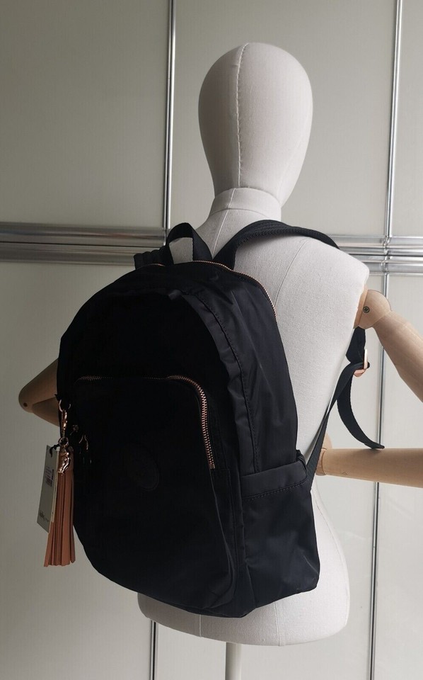 US reduced vintage Kipling DELIA M backpack rose gold black bag eBay