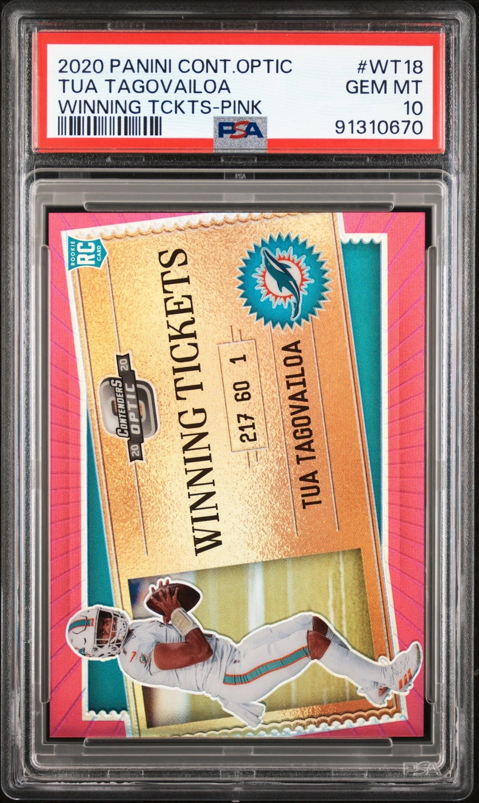 Tua Tagovailoa Panini Contenders Optic Winning Tickets #WT18 Pink