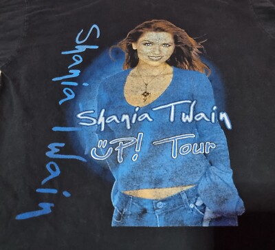 Vintage 2003 Shania Twain Up! Tour Concert Grail Tour Rap Tee Tag
