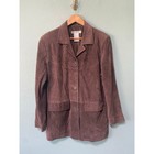 Vintage Jessica Holbrook Women's 100% Leather Brown Button Up Jacket Medium