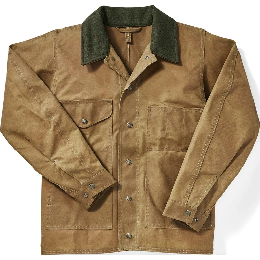 Filson Tin Jacket 11010007 MADE IN USA Waxed Dark Tan Khaki Rugged