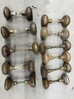 Antique Brass Door Knobs W/ Spindle Vintage Handles Large Entry Interior Metal